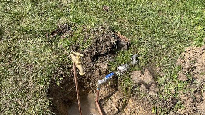 Outdoor drain pipework and drainage access, Elwood